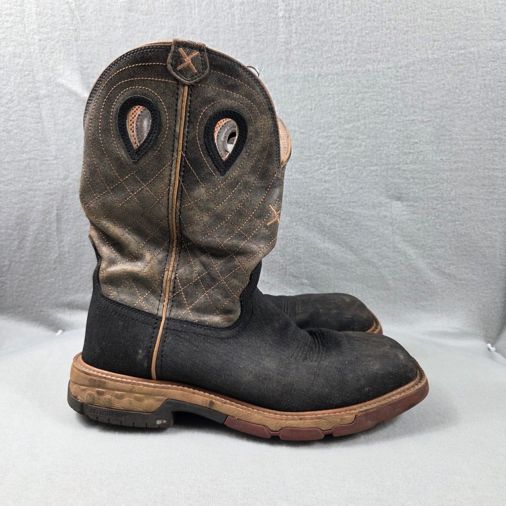 Twisted X MXBA002 Work Boots Mens 11D Black Brown Fair Alloy Toe CellStretch